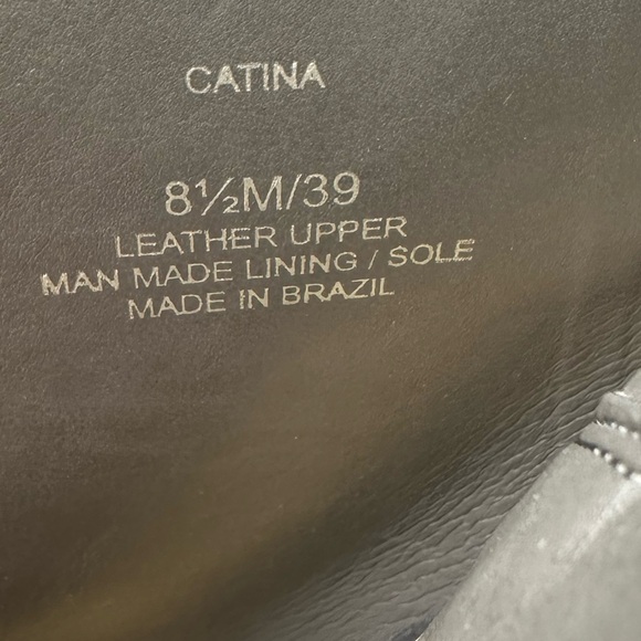 VINCE CAMUTO Catina Mule Sandal Size 8.5 Stone Gray Peep Toe Sling Back Heels - Picture 6 of 7